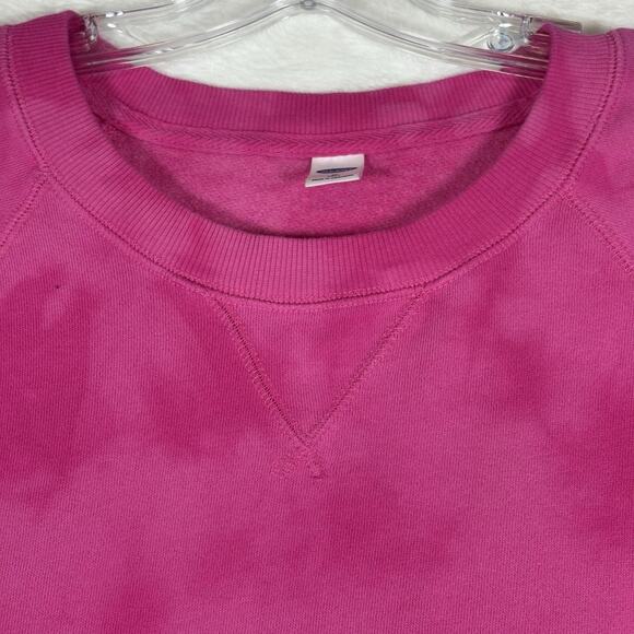 Old Navy Crew Neck Pullover Sweatshirt Womens Medium Tall Pink Tie Dye Hippie - Picture 2 of 7
